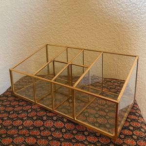 Glass and Copper Vanity Tray